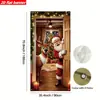 Nova Capa de Porta de Natal Transfronteiriça Papai Noel Feliz Natal Decoração Arranjo Bandeira Bandeira Suspensa Externa