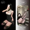 Lingerie Sexy com Tema Laranja, Uniforme de Secretária Feminina, Traje Revelador Sedutor, Vestido Bodycon Apaixonado, Roupa de Dormir Plus Size que Não Precisa Tirar