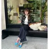 Versão em Pele de Ovelha de Sapatilhas Redondas com Laço Estilo Francês para Mulheres, Sapatos Baixos Slip-On de Estilo Suave