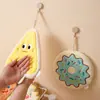 Toalla de Mano de Dibujos Animados Lindos Estilo Coreano Colgante Absorbente de Agua Secado Rápido Limpiar Triple Capa Engrosada Felpa de Coral Pañuelo de Cocina