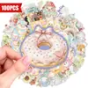 Nuevas pegatinas decorativas creativas de estilo lindo y fresco transfronterizas de 100 piezas para journaling DIY, pegatinas planas impermeables