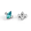 Brincos Pequenos de Dirigível de Titânio F136 com Zircônia 5A Joias para Piercing de Liga de Titânio G23 Unhas de Osso da Orelha Unhas Cocleares Unhas do Nariz Unhas do Lábio