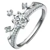 Moda Coreana e Japonesa Anel de Diamante Proposta para a Vida com Seis Garras Micro-Incravado Oito Corações e Oito Flechas, Anel Galáxia Deslumbrante, Venda Direta do Fabricante