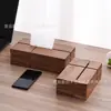 Caja de pañuelos de escritorio de nogal vintage caja de almacenamiento separada hotel caja de almacenamiento de papel suelto caja de pañuelos de madera maciza para el hogar