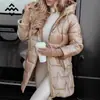 En Stock Transfronterizo Otoño e Invierno Europeo y Americano Temu Aliexpress Amazon Abrigo de Algodón con Capucha Chaqueta de Algodón de Longitud Media con Tres Cremalleras para Mujer