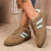 Zapatos de Entrenamiento Moral de Talla Grande Transfronterizos para Mujer Nuevos Primavera y Otoño 2025 Suela Suave Versátiles Blancos Cómodos Combinación de Colores Zapatos Planos para Mujer