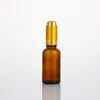 Frasco Personalizado de 30ml para Óleo Essencial, Frasco Pequeno Vazio, Frasco de Vidro Marrom de Alta Qualidade à Prova de Luz com Conta-gotas Pump, Frasco de Essência