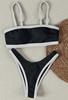 Bikini Europeo y Americano Transfronterizo Traje de Baño Bloques de Color Estilo Simple para Mujer 2026 Bikini Blanco y Negro Estilo Chanel Nuevo Modelo Rojo Xingcheng