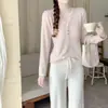Camisa de manga longa com gola semiaberta de alta qualidade para mulheres, novo estilo de outono, top de malha para base, modelador