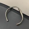 Pulsera de plata de ley 925 con apertura geométrica irregular para mujer, diseño de nicho, estilo frío, simple y nuevo.