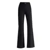 Pantalones elásticos acampanados de cintura alta, modernos y elegantes, para mujer, nuevo modelo otoño 2026, cintura elástica, corte holgado, caída fluida, pantalones casual versátiles
