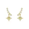 Aretes de Estrella de Ocho Puntas de la Suerte con Incrustaciones de Diamantes, Elegantes Aretes Minimalistas Nuevos y de Moda, Pequeños Aretes de Moda con un Toque Único