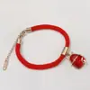 Este año pulsera de cordón rojo cobre rojo calabaza festiva bolsa de dinero oro rosa femenina acero de titanio retención de color regalo de Tanabata