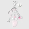 Ins Moda Creativa Exquisito Flor Alas Cereza Fresa Auriculares Coloridos Auriculares Llavero DIY Colgante de Bolsa