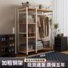 Guarda-roupa de Metal para Casa Quarto Aluguel À Prova de Pó Armazenamento Com Rodas Removível de Chão Aberto Simples Cabide de Roupas