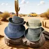 Sombrero de Pescador de Mezclilla Desgastada de Verano con Cordón para Mujer, Estilo Campamento al Aire Libre y Sombrero de Montañismo para Hombre, Sombrero de Protección Solar al Aire Libre