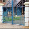 Puerta de Hierro Forjado para Jardín Estilo Europeo, Puerta Corredera de Metal Forjado para Patio, Puerta de Hierro Forjado Pintado