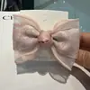 Presilha de Bico de Pato com Laço de Fita Floral Estilo Pastoral para Mulheres, Melhora o Volume do Cabelo, Doce Presilha para Meio Preso, Elegante Acessório de Cabelo