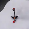 Novo Anel de Umbigo Europeu e Americano Dark Halloween de Aço Inoxidável Borboleta Aranha Gotejando Óleo Clave de Umbigo Joia de Body Piercing
