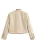 Comércio Exterior Transfronteiriço 2025 Inverno Novo Estilo Europeu e Americano Moda de Rua Feminina Blazer Retrô Botonê Gola Meia-Alta