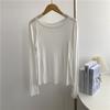 Papel Menosel Tencel Protector Solar Cuello Redondo Simple Delgado Fresco Blusa Suave y Delicada Todas las Combinaciones Top Coreano
