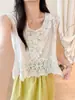 Nueva camisola de encaje de verano, elegante y versátil, casual, corte holgado, adelgazante, adecuada para que las mujeres la usen como top interior o sola