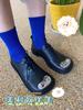 668-JA Dongli Estambre Medio Cómodo Lana de Oveja Color Sólido Calcetines Apilables para Mujer
