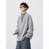 Sudadera con cremallera a media altura de diseño deconstruido estilo americano para hombre, nueva marca de moda con una sudadera tipo chaqueta holgada de alta gama, genial y casual