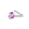 Piercing de Nariz Estrela de Cinco Pontas em Aço Inoxidável, Piercing de Nariz com Barra Única de Zircônia, Piercing de Nariz Personalizado, Barra Reta, Barra Curva, Piercing de Nariz em S, Atacado de Fábrica