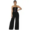 C7628 Moda Europeia e Americana Transfronteiriça Aliexpress Amazon Macacão Casual Sexy de Tubo Sem Costas com Pernas Largas Feminino