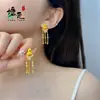 Pendientes Antiguos de Oro Arena Calabaza Cepillada 3 Pendientes con Borlas de Gota de Agua Pendientes con Borlas de Gota de Agua para Mujer Envío Directo