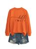 Amazon Ebay Estación Independiente Transfronteriza Casual Simple Elegante Dama Hola Cuarenta Corazón Sudadera de Manga Larga