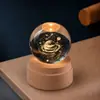 Madera Maciza Bola de Cristal Giratoria Luz de Noche Cielo Estrellado Adorno de Escritorio Creativo Artesanía Temporada de Graduación Regalo Personalizado