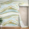 Pegatinas de pared autoadhesivas IXPE transfronterizas, patrón de olas en capas azul y dorado, rollo de renovación de papel tapiz brillante, al por mayor