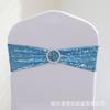 Respaldo de Silla Elástico Flor Lentejuela Lazo para Respaldo de Silla Suministros para Boda Hotel Cubierta de Silla Correas de Lentejuelas Decorativas