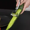 Pelador de acero inoxidable de doble cabeza dos en uno pelador cara sonriente electrodoméstico multifunción melón cepillo patata fruta y verdura pelador