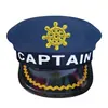 Gorra de Capitán para Adultos Bordada con Logo para Carnaval, Navidad, Fiestas Navideñas, Actuaciones, Gorra Azul Marino con Letras de Capitán