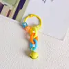 Llavero Colgante de Cadena de Cuentas de Letras Coloridas Estilo Ins, Anillo de Tarjeta Fresco y Sencillo, Llavero con Campana, Accesorio DIY