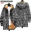 Nueva Chaqueta Transfronteriza con Elementos de Patrón Multicolor, Cárdigan con Capucha y Cremallera 85, Abrigo Grueso de Algodón Polar para Invierno con Forro Amarillo