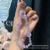 Cadena para teléfono móvil de flores con cuentas de cristal, cadena colgante, cadena para funda de teléfono móvil, nueva cadena colgante para bolso pequeño y fresco, cuerda colgante, adornos colgantes al por mayor