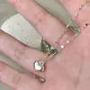 Collar de cadena de labios personalizado transfronterizo europeo y americano con colgante de corazón simple para mujer, accesorio de cadena para clavícula en forma de corazón de alta gama de nicho