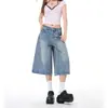 4 Colores / Jeans Cropped de Cintura Alta 26 Mujer Primavera/Verano Rectos Sueltos Adelgazantes Versátiles Simples Pantalones de Pierna Ancha Dropshipping