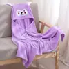 Toallas de baño con capucha para niños, venta al por mayor de fabricantes: secado rápido, absorbente, hecho de forro polar de coral, con diseños de dibujos animados lindos y adorables