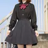 Camisa JK Auténtica Original Camisa de Uniforme de Manga Larga Blanca Negra Top Uniforme Estudiantil