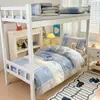Juego de ropa de cama de tres piezas para dormitorio estudiantil, 100% algodón Clase A, estilo sábana bajera, sábana 100% algodón 90x190 para litera y funda de edredón