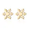 Ins Pendientes Estilo Frío Coreano Pendientes Elegantes de Navidad Pendientes de Copo de Nieve de Acero Inoxidable Pendientes Chapados en Oro