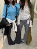 Pantalones acampanados de otoño de cintura alta adelgazantes hasta el suelo para mujer, nuevos pantalones de campana deportivos casuales 2026 con efecto de caída, ropa para mujer