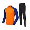 Conjunto de Traje de Entrenamiento de Fútbol de Manga Larga para Hombres y Mujeres, Jerseys de Fútbol para Niños y Adultos de Otoño e Invierno con Diseños Impresos, Versión Engrosada para Hombres