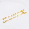 Broche de Langosta con Recubrimiento de Cobre Oro Real de 18K con Cadena de Extensión Cadena de Cola Rellenada de Oro de 14K Accesorios de Acabado para Collares Hechos a Mano DIY D107
