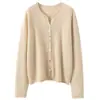 Colección nueva de otoño e invierno al por mayor: Cárdigan de punto de cachemira para mujer, cuello redondo, mangas largas, prenda exterior de cachemira de corte holgado, top con botones coloridos